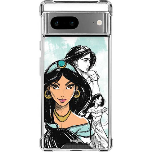 Disney Princess Jasmine Sketch Google Pixel 8a Clear Case